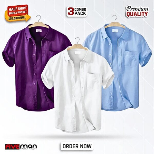 Solid Colour Half Sleeve Shirt Code-02