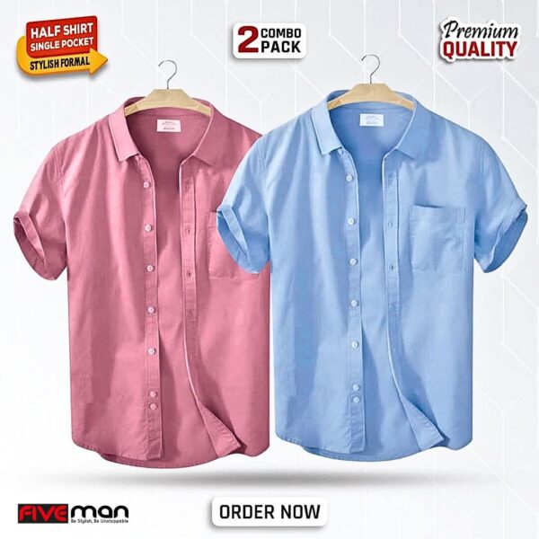Solid Colour Half Sleeve Shirt Code-03