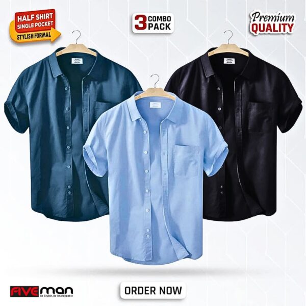 Solid Colour Half Sleeve Shirt Code-04